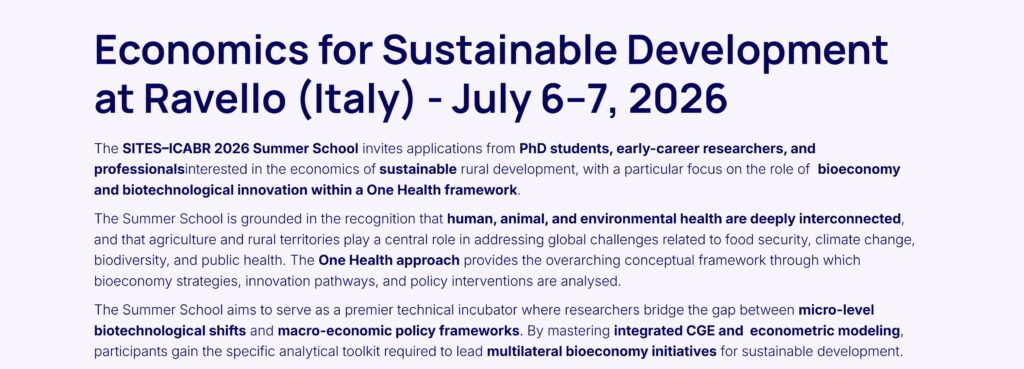 SITES–ICABR 2026 Summer School